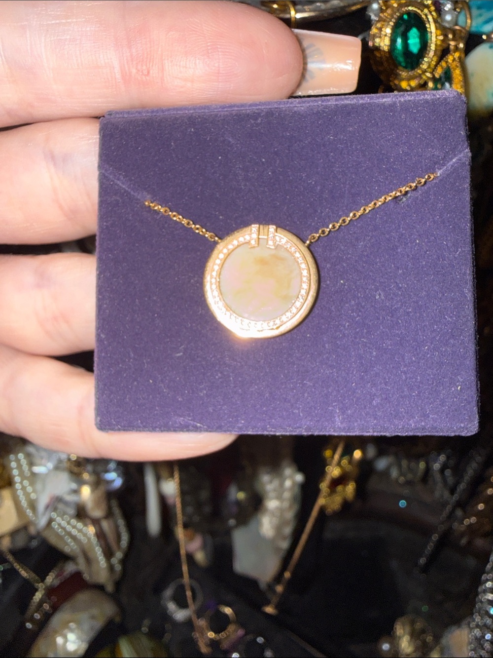 Tiffany T necklace 18k rose gold